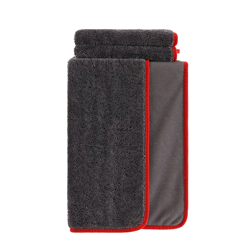 Extended-Single-Sided-Twisted-Loop-Microfibre-Towel-Red-Edge-Style